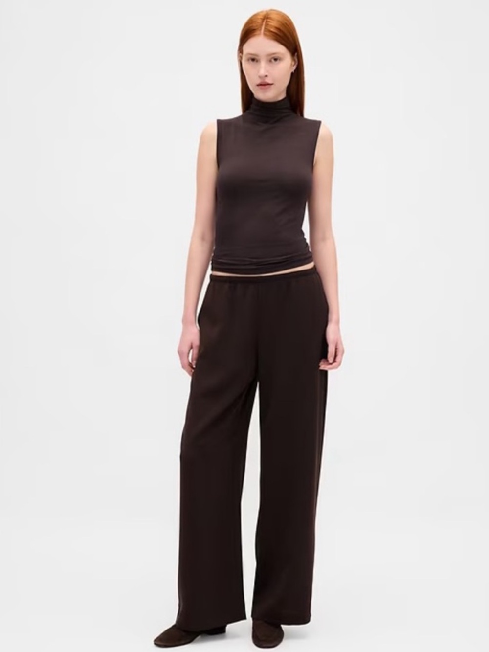 NWT! GAP Terra Brown Easy Wide-Leg Crepe Pants - Multiple 🩷